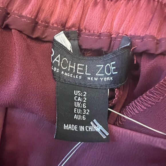 NWOT Rachel ZOE elegant satin wide leg dress pants w sparkle trim on legs.size 2 - Picture 5 of 10